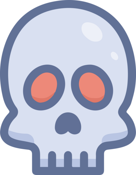 Modern Grafik ve Minimalist Tasarım ile Kalın Kafatası Simgesi Katı Renk İllüstrasyonu