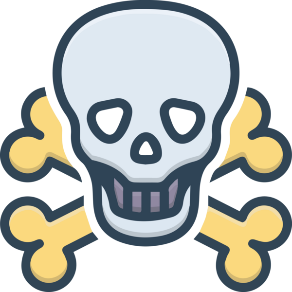 Modern Grafik ve Minimalist Tasarım ile Kalın Kafatası Simgesi Katı Renk İllüstrasyonu