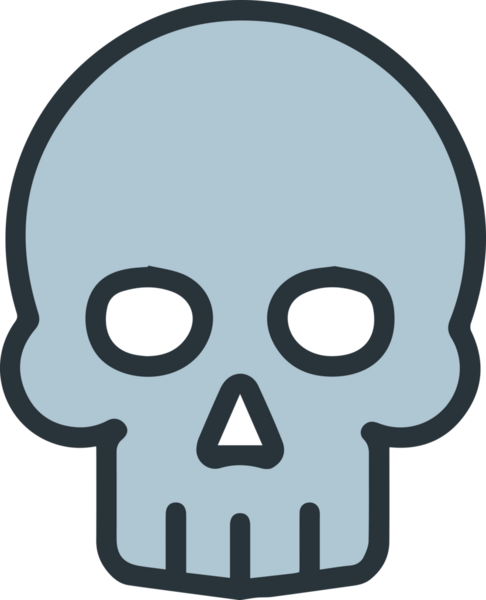 Modern Grafik ve Minimalist Tasarım ile Kalın Kafatası Simgesi Katı Renk İllüstrasyonu