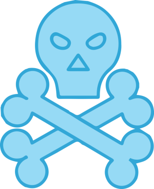 Modern Grafik ve Minimalist Tasarım ile Kalın Kafatası Simgesi Katı Renk İllüstrasyonu