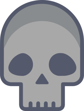 Modern Grafik ve Minimalist Tasarım ile Kalın Kafatası Simgesi Katı Renk İllüstrasyonu