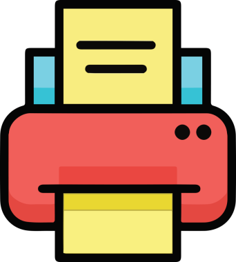 Simple Printer Icon Symbol in PNG Format with Minimalist Design