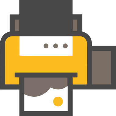 Simple Printer Icon Symbol in PNG Format with Minimalist Design