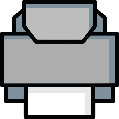 Basit Yazıcı Simgesi Simgesi Minimalist Tasarım ile PNG Biçiminde