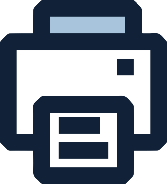 Basit Yazıcı Simgesi Simgesi Minimalist Tasarım ile PNG Biçiminde