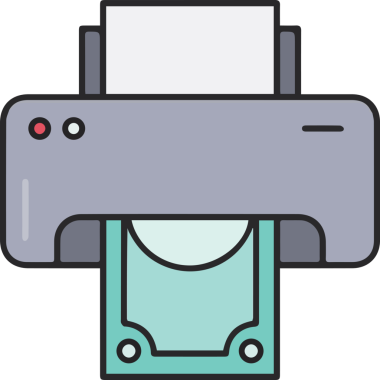 Basit Yazıcı Simgesi Simgesi Minimalist Tasarım ile PNG Biçiminde