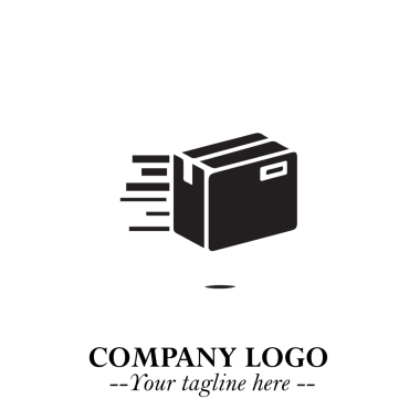 Dinamik Teslimat Tasarımı ile Siyah Arkaplanda Hızlı Logo Sembolü