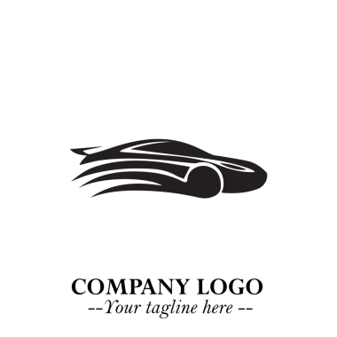 Dinamik Hız Tasarımı ile Siyah Arkaplanda Hızlı Otomobil Logosu Sembolü