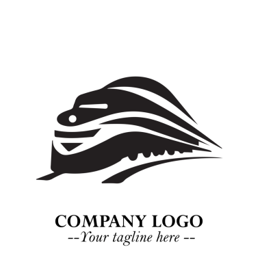 Modern Ulaşım Tasarımı ile Beyaz Arkaplanda Siyah Hızlı Logo Sembolü