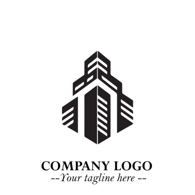 Modern Minimal Mimari Tasarımı ile Beyaz Arkaplanda Siyah Logo Sembolü Oluşturma