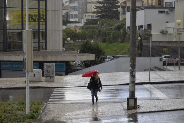 Heavy rain in Coimbra Portugal