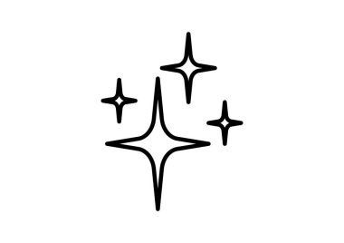 A clean and simple vector illustration of sparkle stars, perfect for adding a touch of magic to your graphic design, logo, or web design projects. This icon is versatile and easy to use.