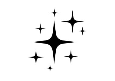 A set of black starbursts on a white background. Perfect for adding a touch of sparkle and shine to your designs. Use these vector graphics for decoration and design projects.