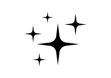 A set of five black starbursts on a white background. Perfect for adding a touch of sparkle and shine to your designs. Use as a graphic element for web, print, or social media. Vector illustration.