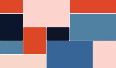 Bu resim, iki farklı renk bloğuna sahip soyut bir arkaplan içerir. Üst kısım sessiz maviye benzer, alt kısım yumuşak pastel şeftali rengidir. İnce beyaz çizgi, iki bloğu ayırarak temiz ve net bir bölme sağlar.