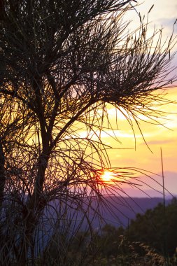 Pollino Ulusal Parkı 'nda günbatımı, Basilicata Bölgesi, İtalya