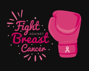 Vector illustration of Breast cancer campaign graphic design, fight against breast cancer