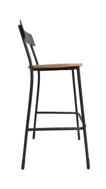 İç mekan için bar taburesi. Beyaz arkaplanda izole edilmiş kenar açı çubuk taburesi.