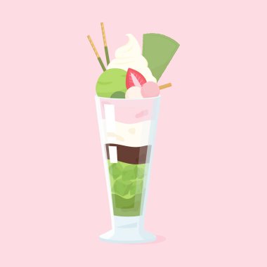 Japon usulü yeşil çay, vektör illüstrasyonu