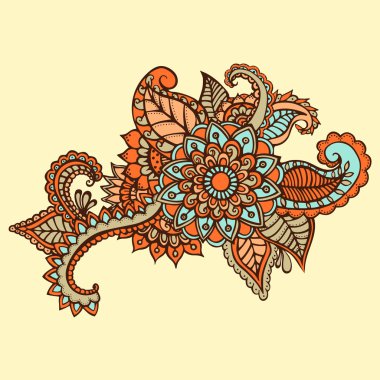 Zentangle soyut çiçek. Doodle çiçek. Vektör çizim