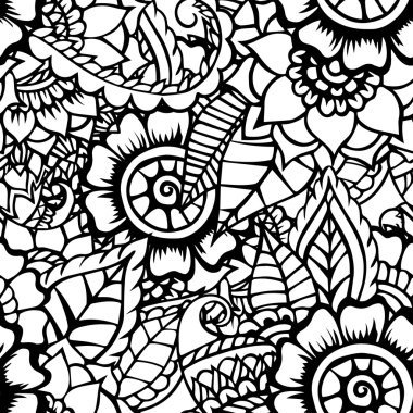 Zentangle soyut çiçek. Doodle çiçek. Vektör çizim