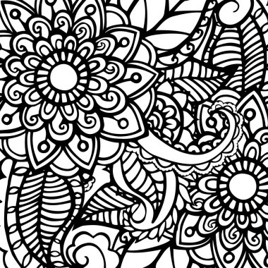 Zentangle soyut çiçek. Doodle çiçek. Vektör çizim