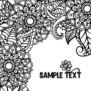 Zentangle soyut çiçek. Doodle çiçek. Vektör çizim