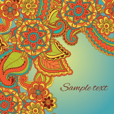 Zentangle soyut çiçek. Doodle çiçek. Vektör çizim