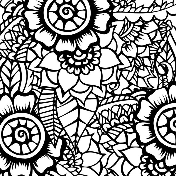 Zentangle 추상 꽃입니다. 낙서 꽃입니다. 벡터 일러스트 레이 션 — 스톡 벡터