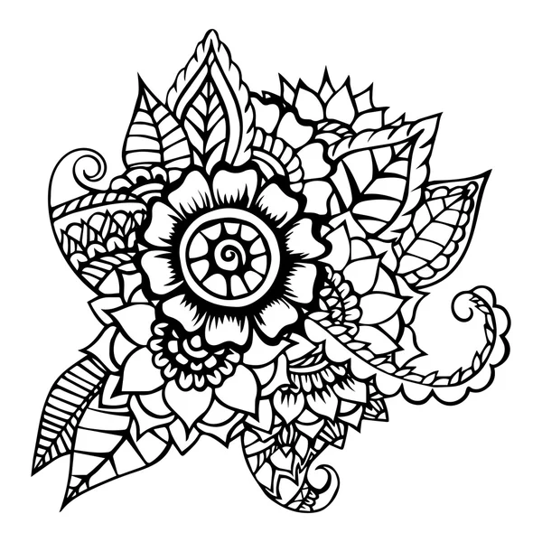 Zentangle abstrakte Blumen. Doodle Blume. Vektorillustration — Stockvektor