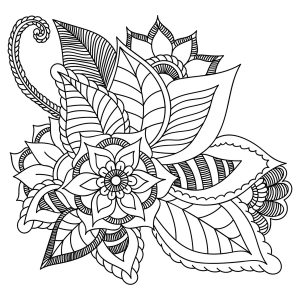 Zentangle abstrakte Blumen. Doodle Blume. Vektorillustration — Stockvektor