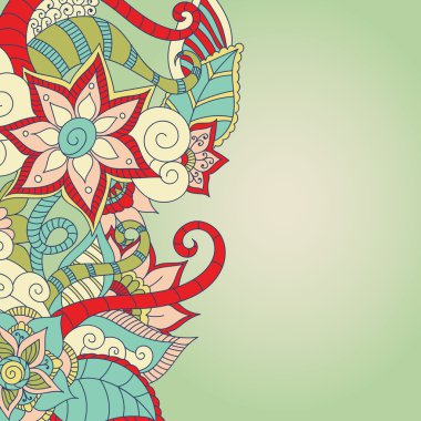 Zentangle soyut çiçek. Doodle çiçek. Vektör çizim