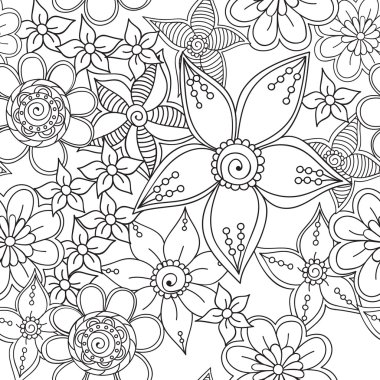 Zentangle soyut çiçek. Doodle çiçek. Vektör çizim