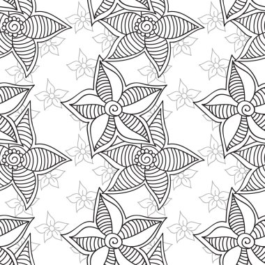 Zentangle soyut çiçek. Doodle çiçek. Vektör çizim