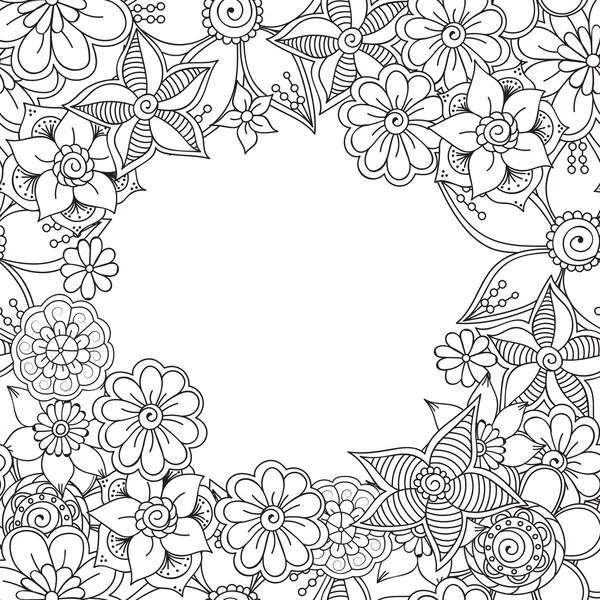 Fleurs abstraites Zentangle. Fleur de caniche. Illustration vectorielle — Image vectorielle