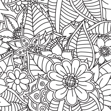 Zentangle soyut çiçek. Doodle çiçek. Vektör çizim