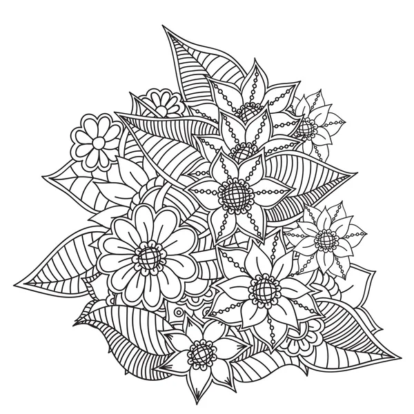 Zentangle abstract flowers. Doodle flower. Vector illustration — Stock Vector