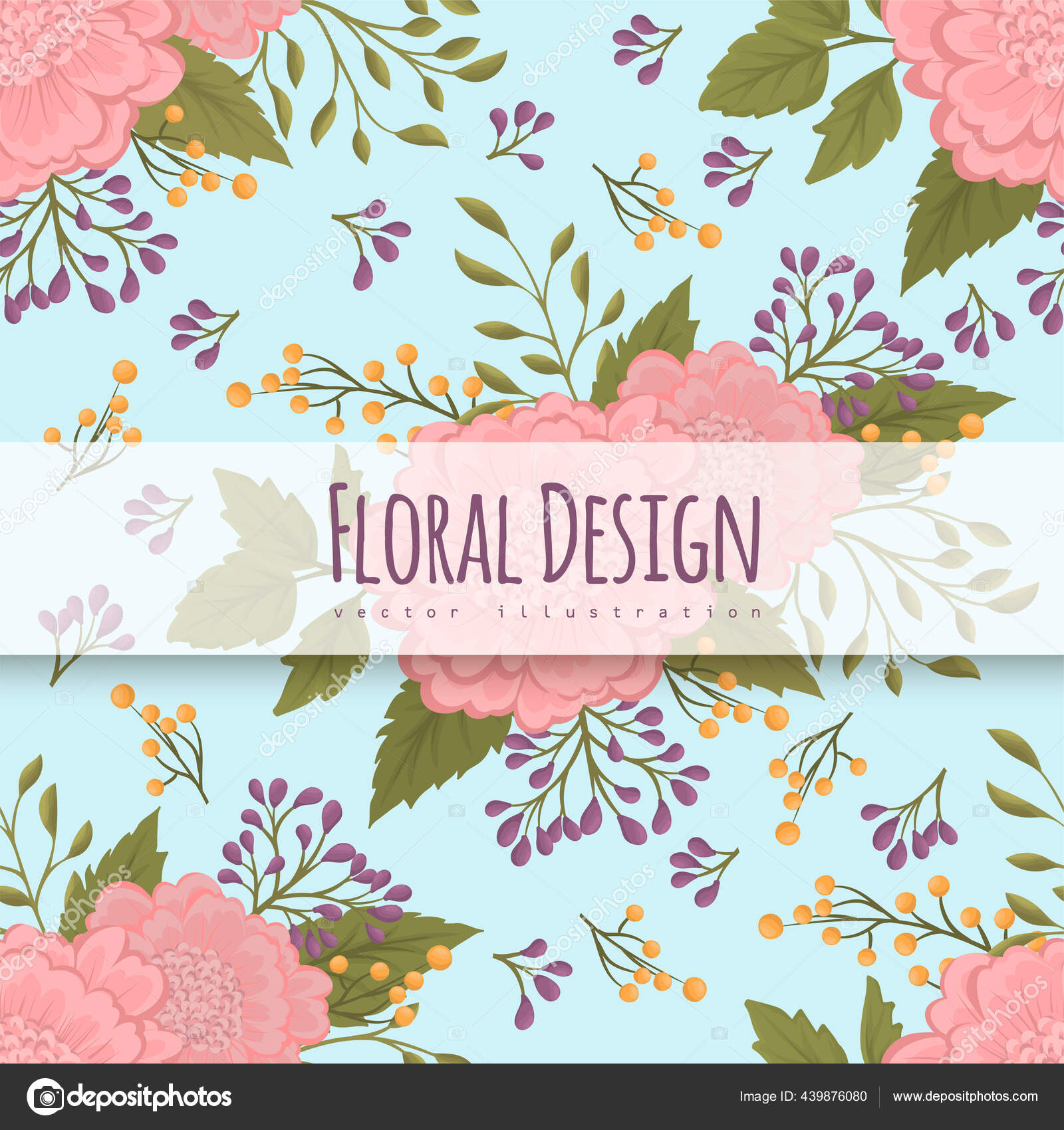 Pink Flower Seamless Background Stock Vector by ©Doodle_flower 439876080