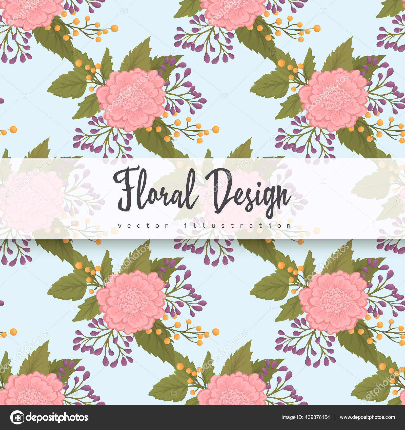 Pink Flower Seamless Background Stock Vector by ©Doodle_flower 439876154