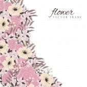 Картина, постер, плакат, фотообои "vector illustration of a beautiful floral border with spring flowers.", артикул 445119322