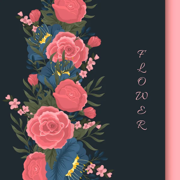 Ornate Flower Border Elegant Vintage Wallpaper Design Vector Illustration — Stock Vector