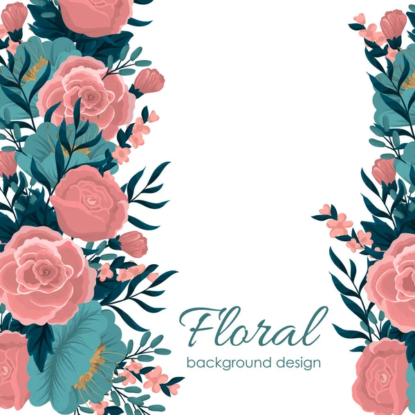 Orné Bordure Fleur Elégant Design Papier Peint Vintage Illustration Vectorielle — Image vectorielle