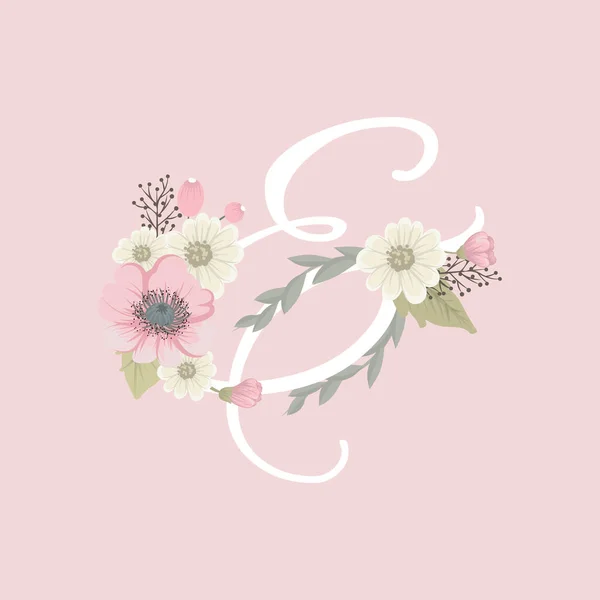 Carta Diseño Floral Ilustración Vectorial — Vector de stock