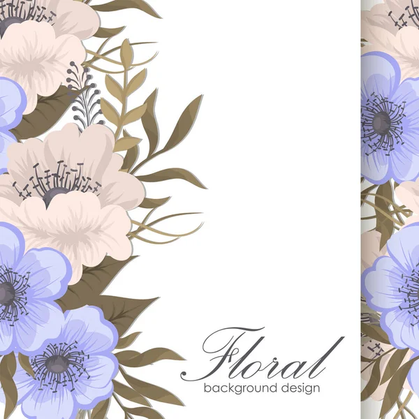 Violeta Floral Vintage Ilustración Vectorial — Vector de stock