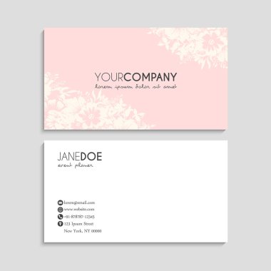 Ziyaret kartı ya da kartvizit seti. Broşür tasarımı. Vektör tasarımı