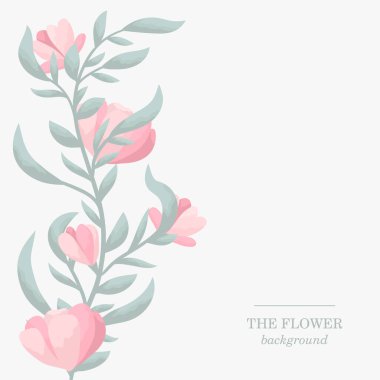 Çiçekler klasik tarzda dizilmiş. Vektör illüstrasyonu