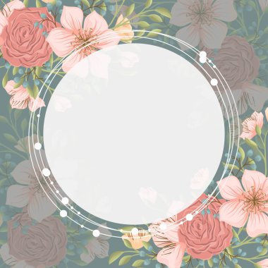 Çiçekli çelenk. Vektör ortamı