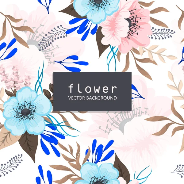 Vektornahtloses Muster Mit Handgezeichneten Blumen Tapete — Stockvektor
