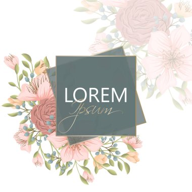 Çiçek sınır arkaplanı - pembe çiçek sınır vektörü illüstrasyonu