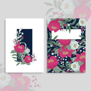 Güzel çiçekli davetiye şablonları